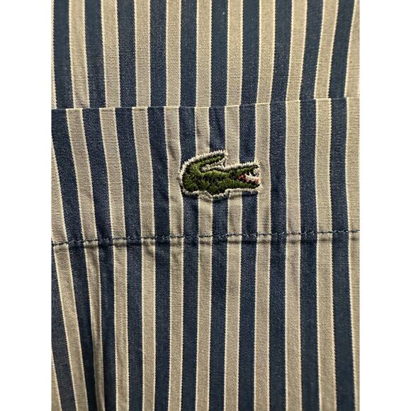 Lacoste Men’s Blue Stripe Button Shirt Long Sleeve Size 44 - Picture 7 of 9